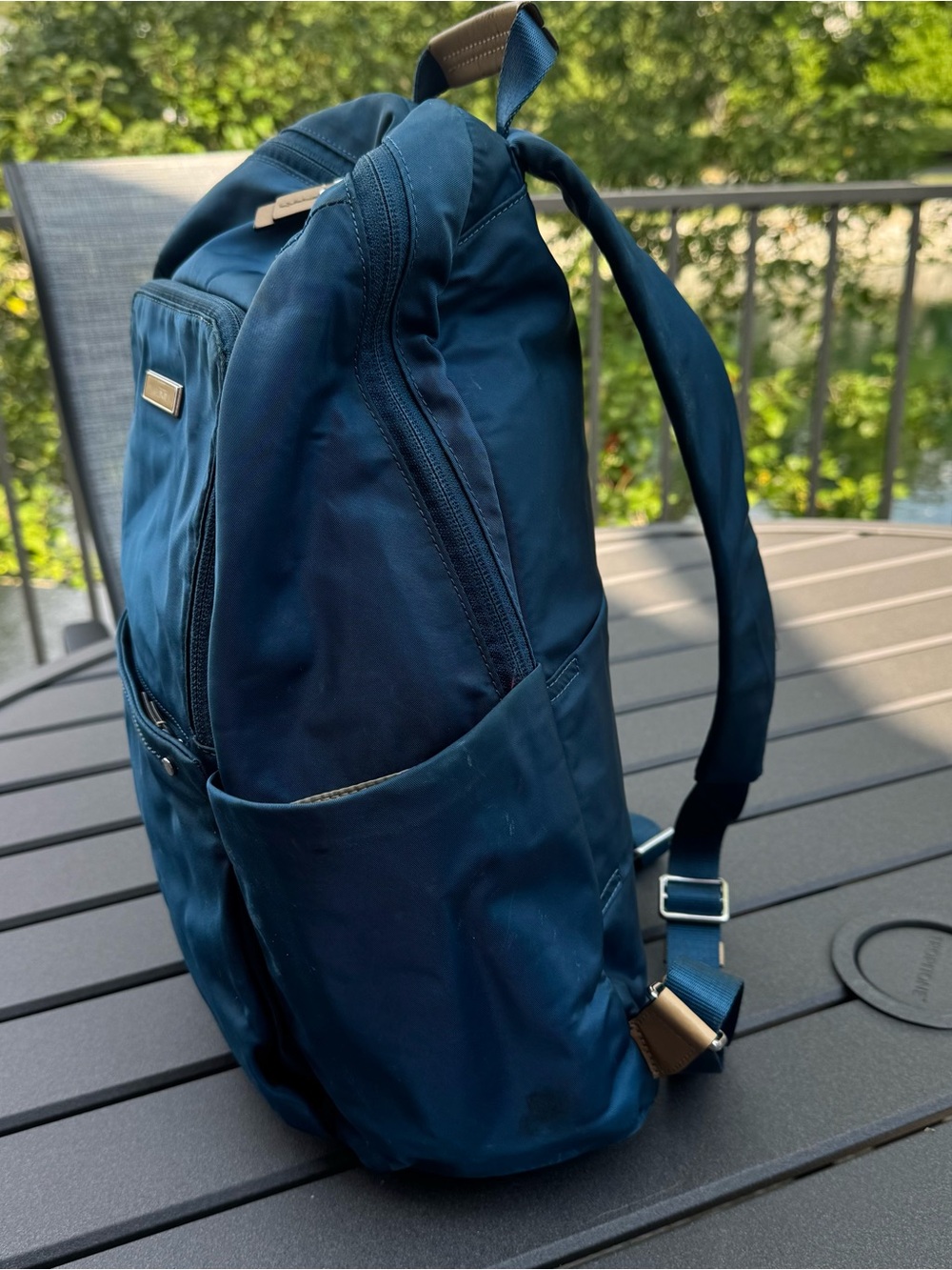Tumi Navy Backpack with Gold-Tone Hardware - Picture 5 of 12